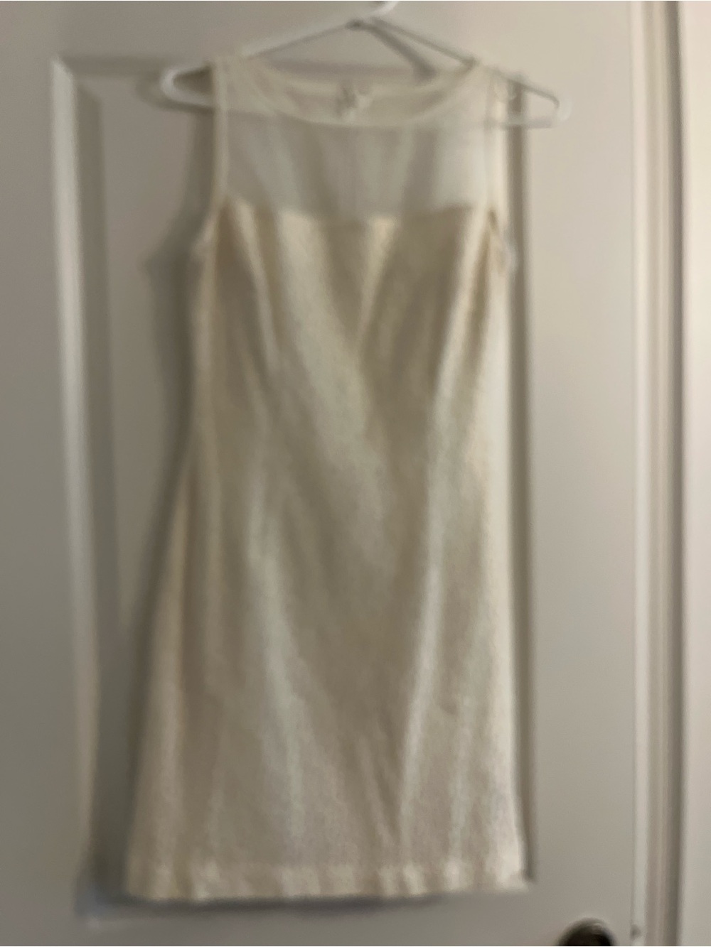 American Living Sheer Yoke Midi Dress in Cream